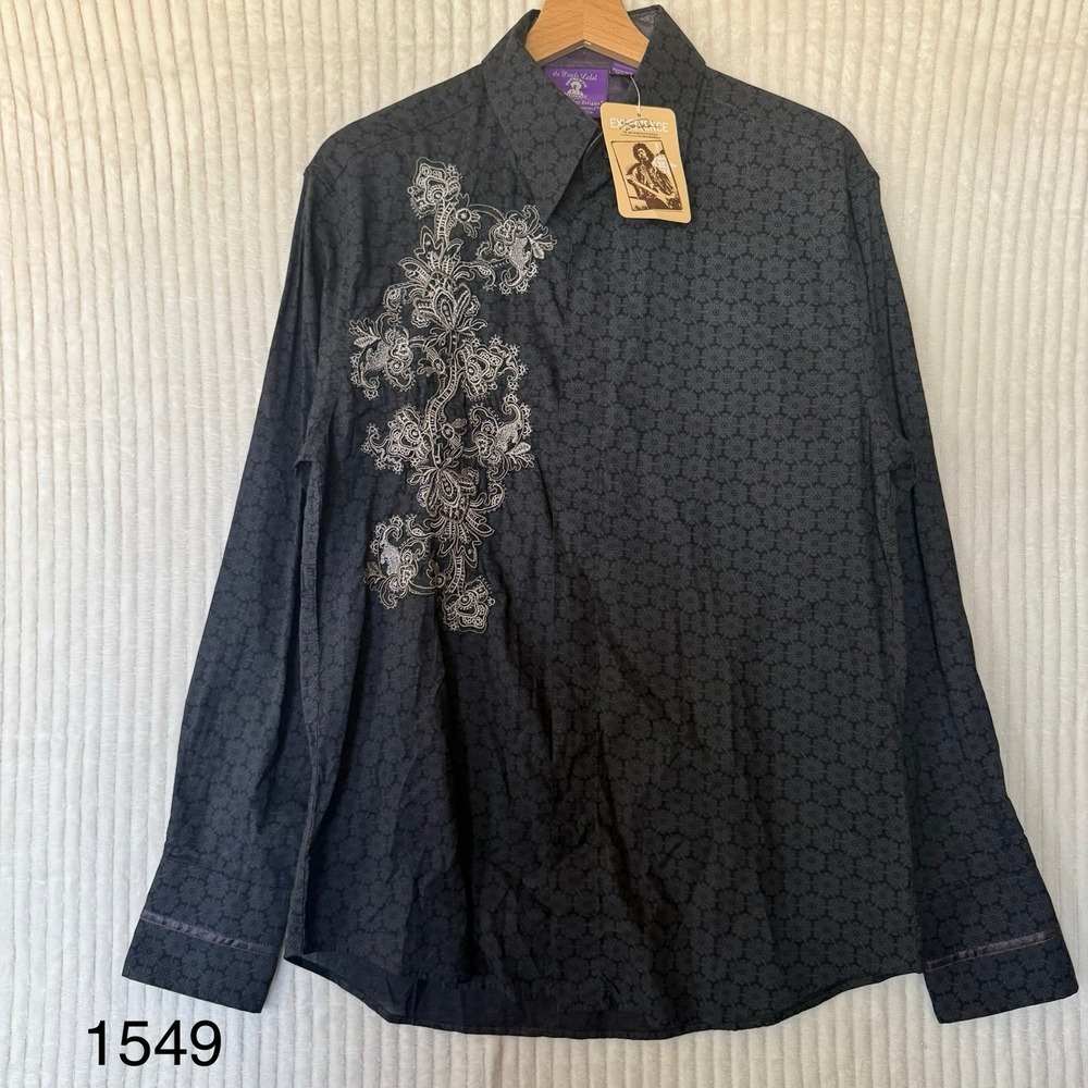 Jimi Hendrix Experience Purple Label LS Button Shirt Sz na Black/Embroidery
